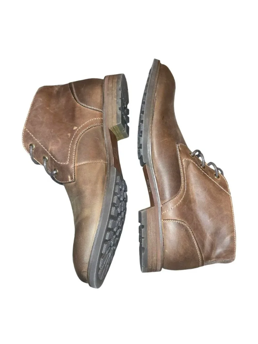 Florsheim Mens Lace-Up Leather Brown Chukka Boots Ortholite Size 10.5M CM2373